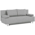 BANK MET BEDFUNCTIE, lichtgrijs textiel thumbnail 6