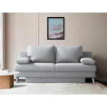 BANK MET BEDFUNCTIE, lichtgrijs textiel thumbnail 2