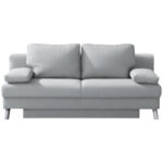 BANK MET BEDFUNCTIE, lichtgrijs textiel thumbnail 1
