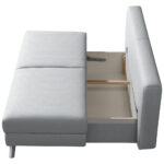 BANK MET BEDFUNCTIE, lichtgrijs textiel thumbnail 5