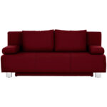 BANK MET BEDFUNCTIE, donkerrood textiel thumbnail 1