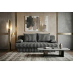 BANK MET BEDFUNCTIE, donkergrijs textiel, houten materiaal thumbnail 2