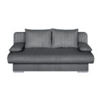 BANK MET BEDFUNCTIE, donkergrijs textiel, houten materiaal thumbnail 1