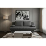 BANK MET BEDFUNCTIE, donkergrijs textiel, houten materiaal thumbnail 6