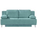 BANK MET BEDFUNCTIE, turquoise textiel thumbnail 1