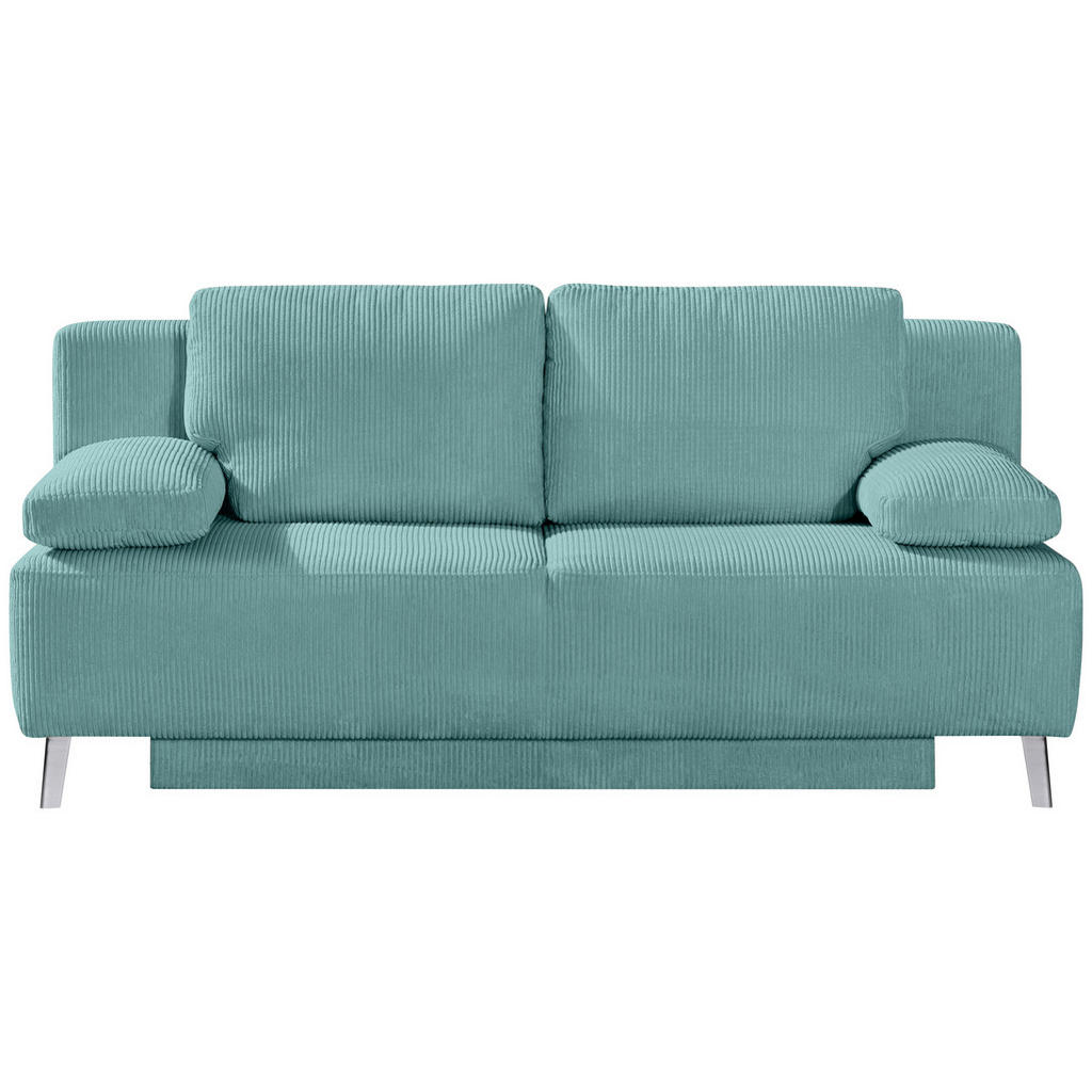BANK MET BEDFUNCTIE, turquoise textiel