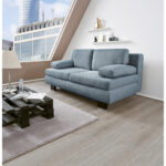 BANK MET BEDFUNCTIE, blauw, grijs textiel thumbnail 2