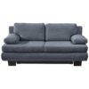 BANK MET BEDFUNCTIE, blauw, grijs textiel