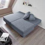 BANK MET BEDFUNCTIE, blauw, grijs textiel thumbnail 3