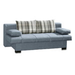 BANK MET BEDFUNCTIE, blauw, grijs textiel thumbnail 1