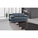 BANK MET BEDFUNCTIE, blauw, grijs textiel thumbnail 2