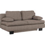 BANK MET BEDFUNCTIE, bruingrijs textiel thumbnail 3