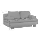 BANK MET BEDFUNCTIE, bruingrijs textiel thumbnail 5