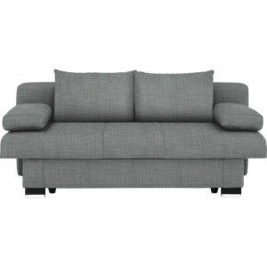 BANK MET BEDFUNCTIE, grijs textiel
