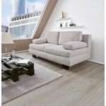 BANK MET BEDFUNCTIE, lichtgrijs textiel thumbnail 2