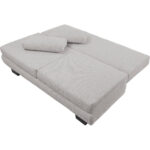 BANK MET BEDFUNCTIE, lichtgrijs textiel thumbnail 5