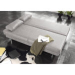 BANK MET BEDFUNCTIE, lichtgrijs textiel thumbnail 7