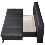 BANK MET BEDFUNCTIE, antraciet leer thumbnail 3