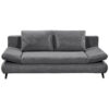 BANK MET BEDFUNCTIE, antraciet textiel, houtmateriaal