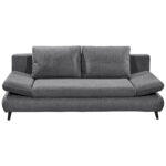 BANK MET BEDFUNCTIE, antraciet textiel, houtmateriaal thumbnail 1