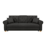 BANK MET BEDFUNCTIE, zwart textiel thumbnail 2