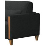 BANK MET BEDFUNCTIE, zwart, beukenhout, textiel thumbnail 5