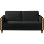 BANK MET BEDFUNCTIE, zwart, beukenhout, textiel thumbnail 6