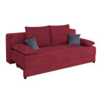 BANK MET BEDFUNCTIE, kleuren van bosvruchten, houten materiaal, textiel thumbnail 2