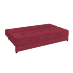 BANK MET BEDFUNCTIE, kleuren van bosvruchten, houten materiaal, textiel thumbnail 3