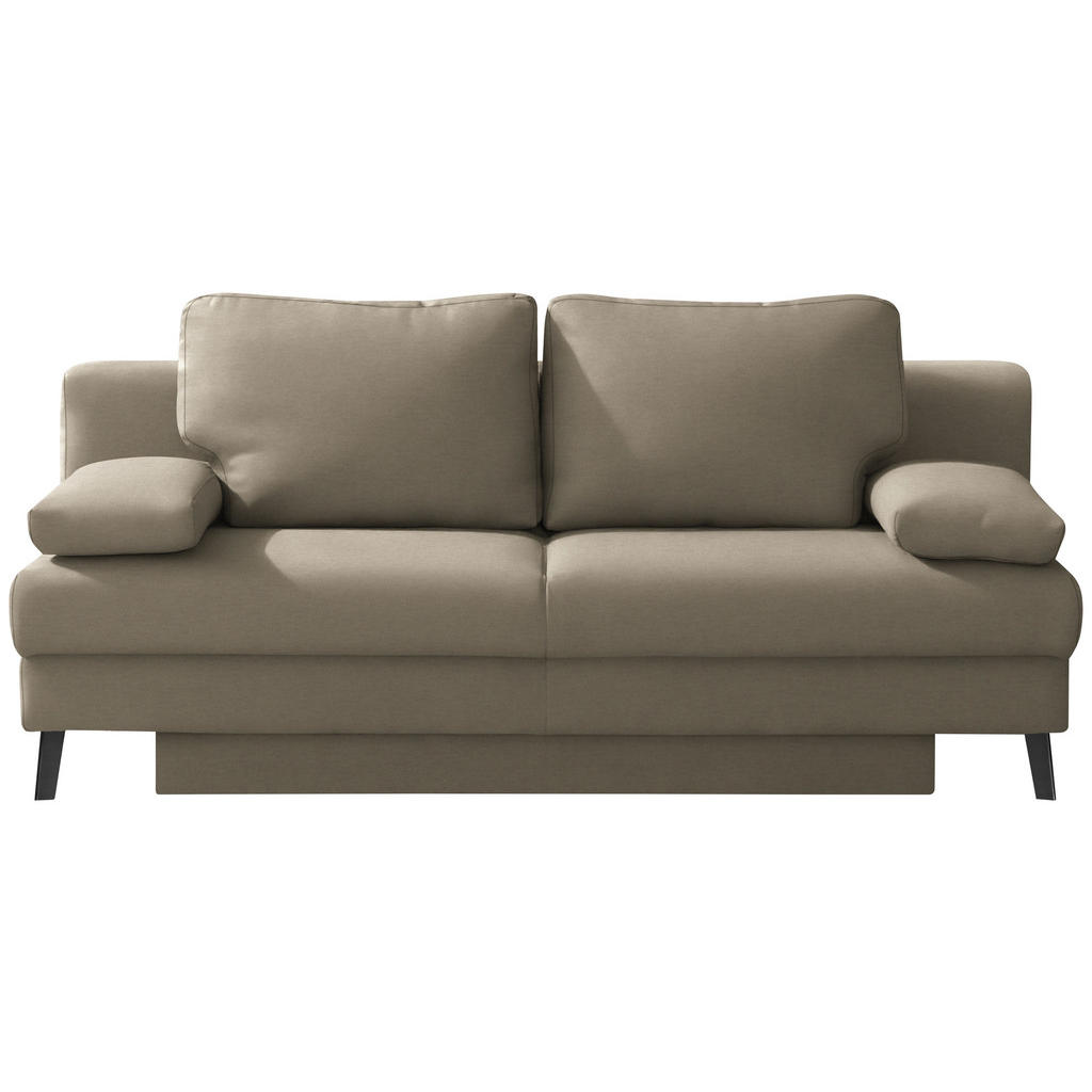 BANK MET BEDFUNCTIE, kleur cappuccino textiel