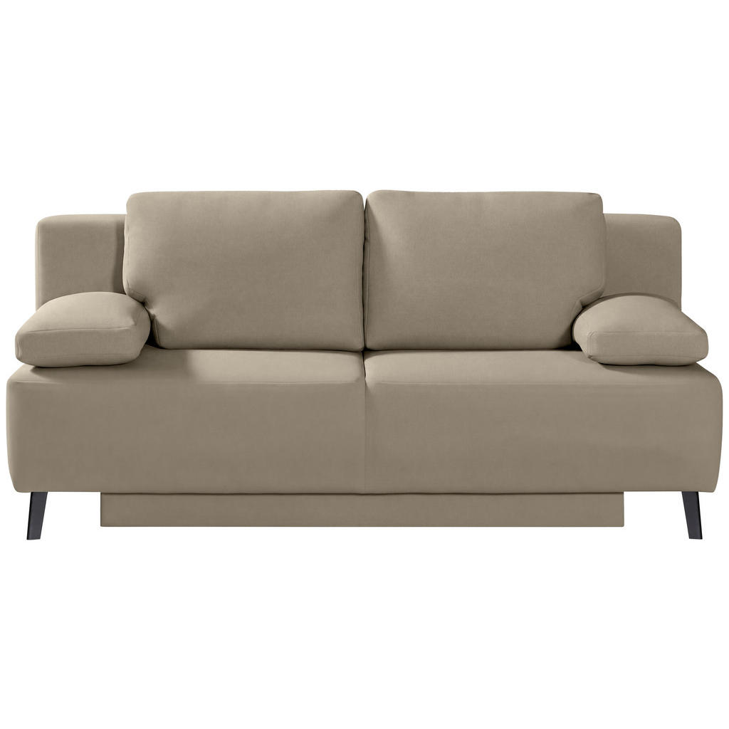 BANK MET BEDFUNCTIE, kleur cappuccino textiel