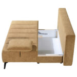 BANK MET BEDFUNCTIE, honingkleurig textiel thumbnail 7