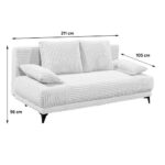 BANK MET BEDFUNCTIE, wit textiel thumbnail 3