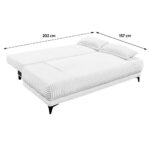 BANK MET BEDFUNCTIE, wit textiel thumbnail 4