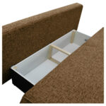 BANK MET BEDFUNCTIE, bruin textiel thumbnail 4