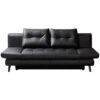 BANK MET BEDFUNCTIE, zwart leer