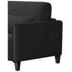 BANK MET BEDFUNCTIE, zwart hout, textiel thumbnail 4