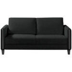 BANK MET BEDFUNCTIE, zwart hout, textiel thumbnail 6