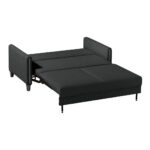 BANK MET BEDFUNCTIE, zwart hout, textiel thumbnail 7