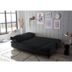 BANK MET BEDFUNCTIE, zwart textiel thumbnail 2
