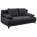 BANK MET BEDFUNCTIE, zwart textiel thumbnail 2