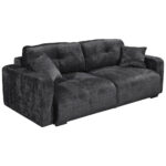 BANK MET BEDFUNCTIE, zwart textiel thumbnail 4