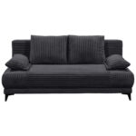BANK MET BEDFUNCTIE, zwart textiel thumbnail 1