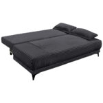 BANK MET BEDFUNCTIE, zwart textiel thumbnail 3