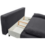 BANK MET BEDFUNCTIE, zwart textiel thumbnail 6