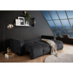 BANK MET BEDFUNCTIE, zwart textiel thumbnail 2