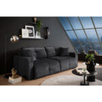 BANK MET BEDFUNCTIE, zwart textiel thumbnail 3