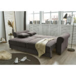 BANK MET BEDFUNCTIE, mokkabruin textiel thumbnail 3