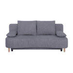BANK MET BEDFUNCTIE, mokkabruin houtmateriaal, textiel thumbnail 2