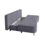 BANK MET BEDFUNCTIE, mokkabruin houtmateriaal, textiel thumbnail 5